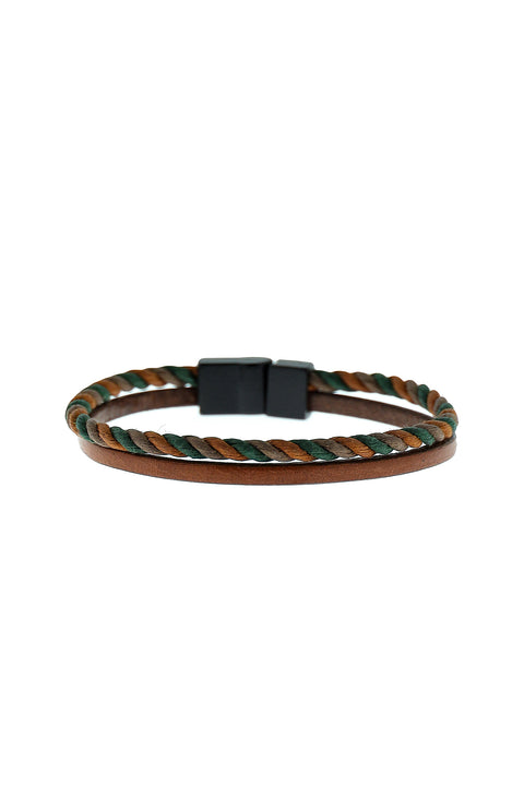 Tan 2-Piece Leather Bracelet