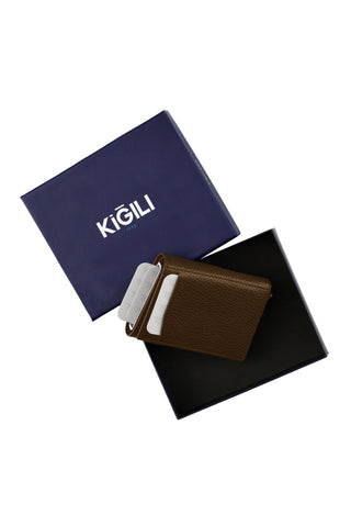  Koyu Kahve Mekanizmalı Deri Cüzdan ( En Açık 22 cm/ Boy 10 cm)