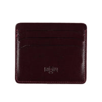 Koyu Bordo Düz Rugan Floater Deri Kartlık