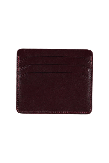 Koyu Bordo Düz Rugan Floater Deri Kartlık