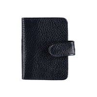 Koyu Lacivert Desenli Çıtçıtlı Şeffaf Deri Kartlık