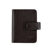 Koyu Kahve Desenli Çıtçıtlı Şeffaf Deri Kartlık