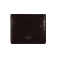 Koyu Kahve Düz İnce Deri Kartlık