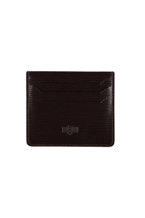 Koyu Kahve Düz İnce Deri Kartlık