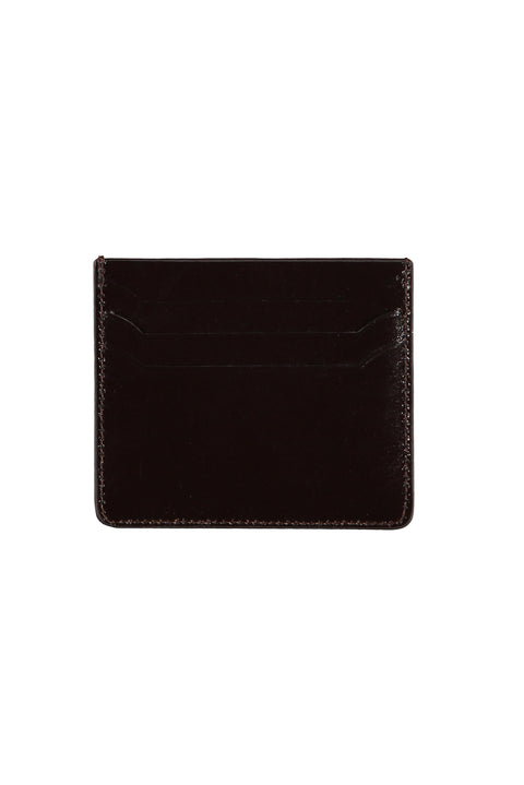 Koyu Kahve Düz İnce Deri Kartlık