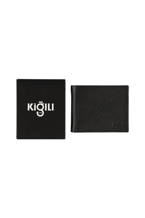 Siyah Hediye Kutulu Desenli Kartlık Para Bölmeli Deri Cüzdan