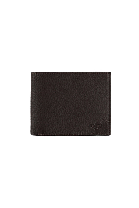 Koyu Kahve Desenli Kartlık Para Bölmeli Deri Cüzdan