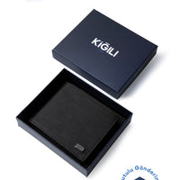 Siyah Desenli Para Bölmeli Hediye Kutulu Kartlık Cüzdan