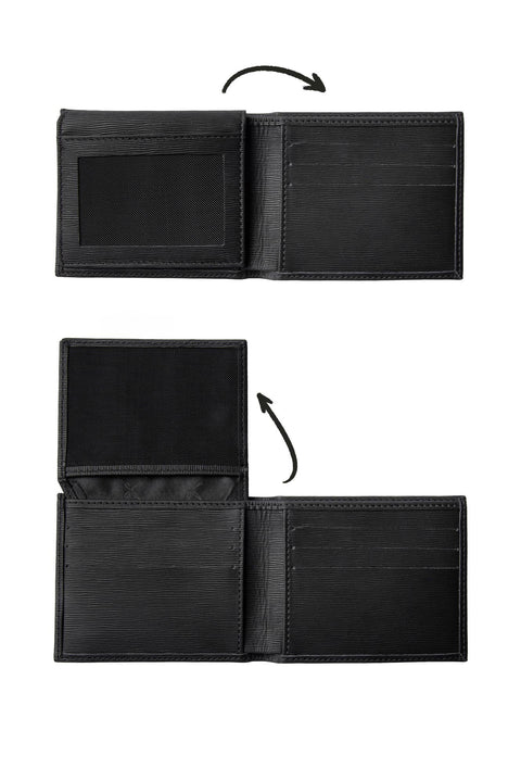 Siyah Desenli Para Bölmeli Hediye Kutulu Kartlık Cüzdan