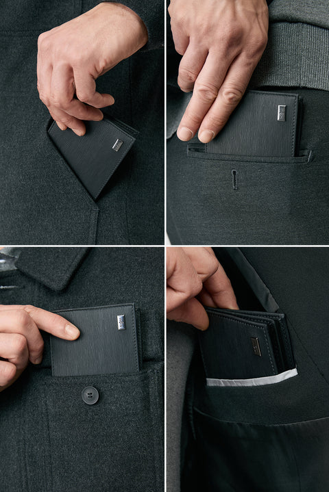 Siyah Desenli Para Bölmeli Hediye Kutulu Kartlık Cüzdan