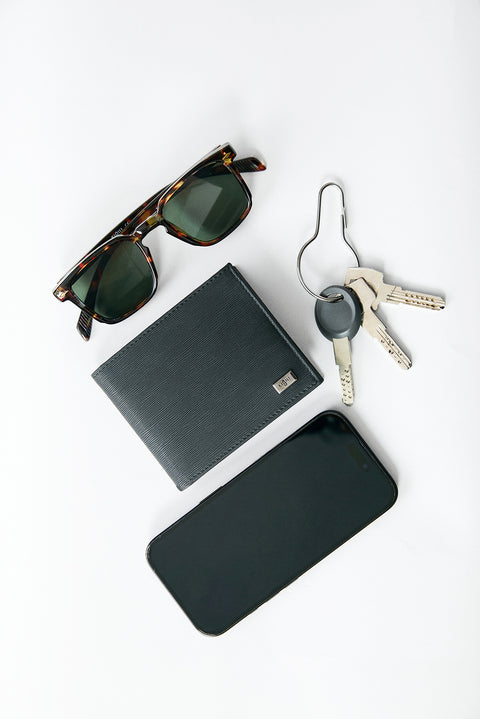 Siyah Desenli Para Bölmeli Hediye Kutulu Kartlık Cüzdan