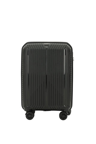  Siyah PP Çizgili Küçük-Kabin Boy Valiz