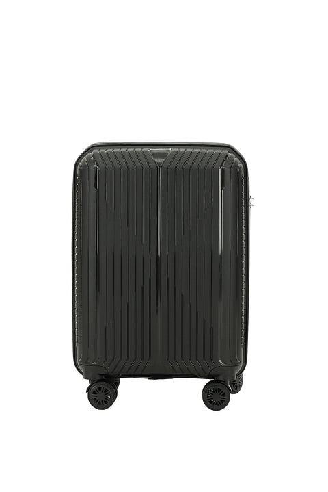 Siyah PP Çizgili Küçük-Kabin Boy Valiz
