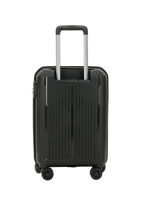 Siyah PP Çizgili Küçük-Kabin Boy Valiz