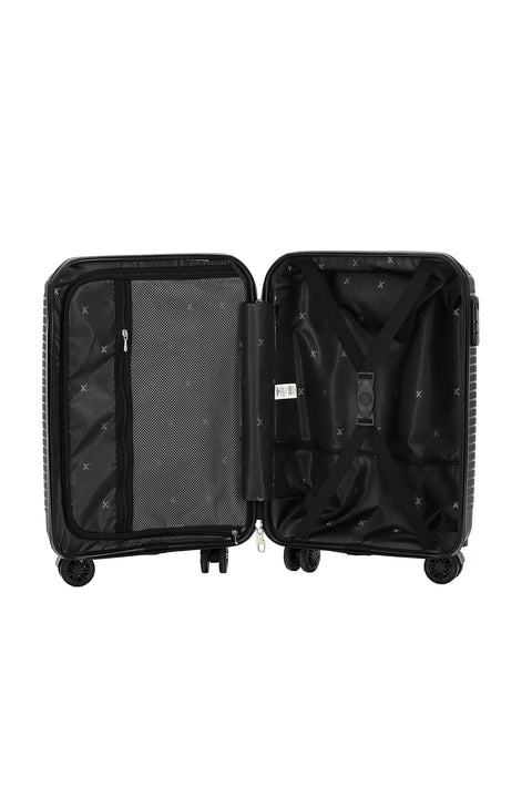 Siyah PP Çizgili Küçük-Kabin Boy Valiz