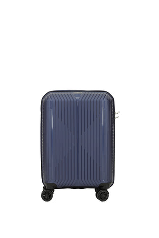  Koyu Lacivert PP Çizgili Küçük-Kabin Boy Valiz