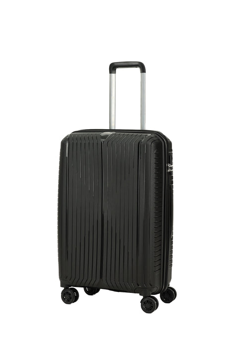 Siyah PP Orta Boy Çizgili Valiz