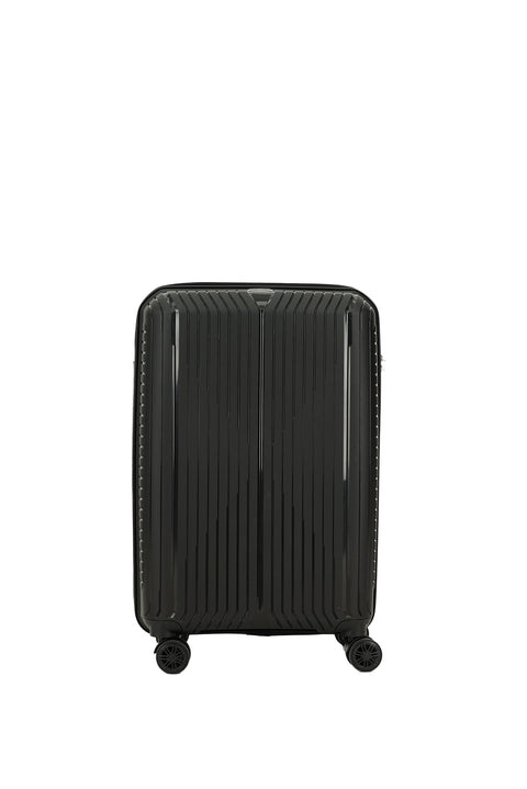 Siyah PP Orta Boy Çizgili Valiz