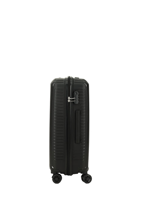 Siyah PP Orta Boy Çizgili Valiz