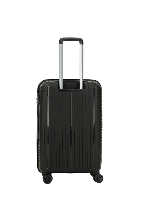 Siyah PP Orta Boy Çizgili Valiz