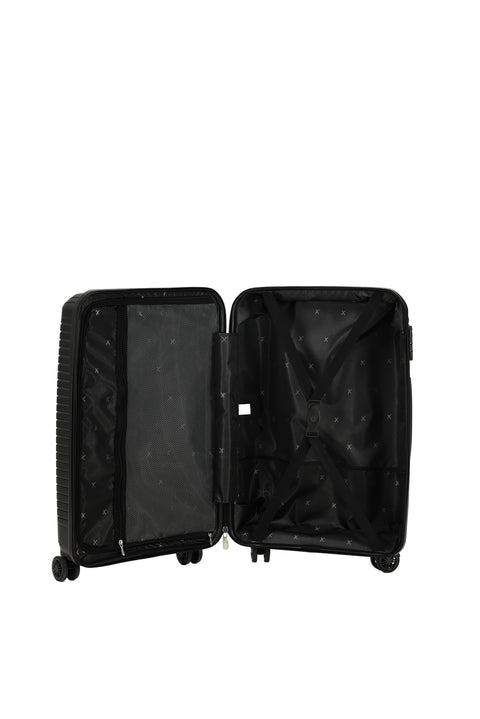 Siyah PP Orta Boy Çizgili Valiz