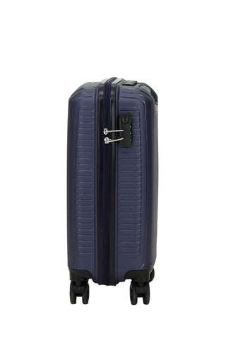  Koyu Lacivert PP Büyük Boy Çizgili Valiz