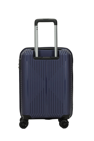  Koyu Lacivert PP Büyük Boy Çizgili Valiz