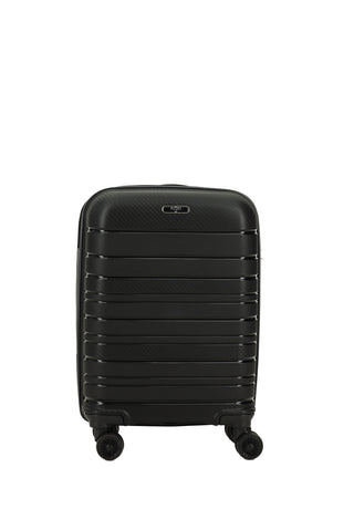  Siyah PP Çizgili Küçük-Kabin Boy Valiz