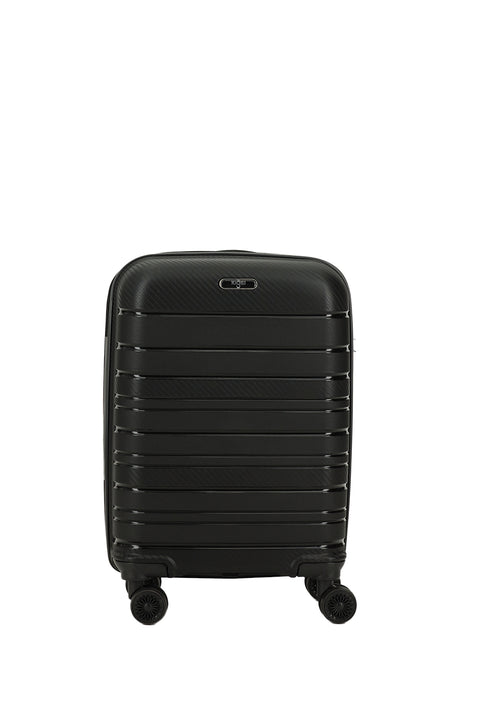 Siyah PP Çizgili Küçük-Kabin Boy Valiz