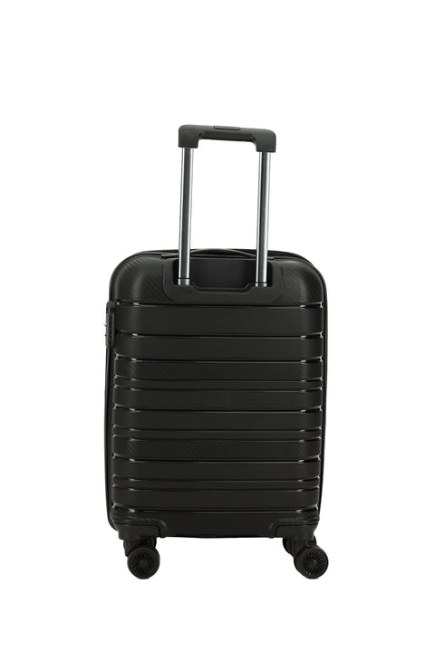 Siyah PP Çizgili Küçük-Kabin Boy Valiz