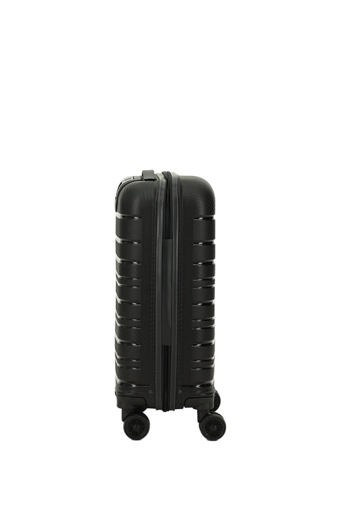 Siyah PP Çizgili Küçük-Kabin Boy Valiz