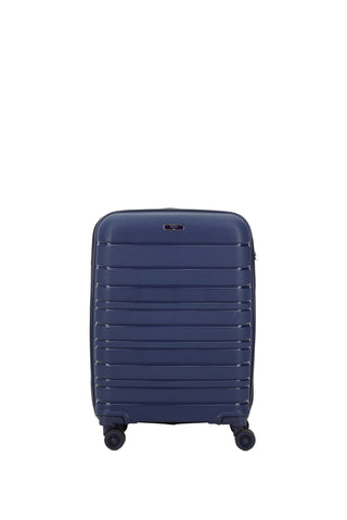  Koyu Lacivert PP Orta Boy Çizgili Valiz