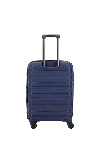  Koyu Lacivert PP Orta Boy Çizgili Valiz