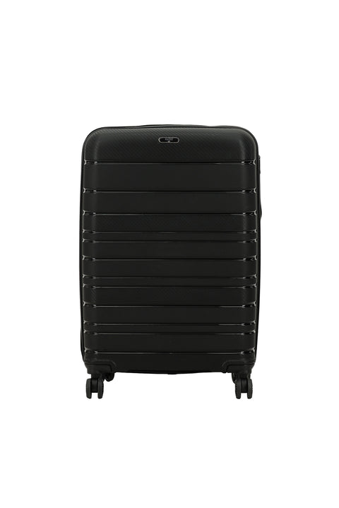 Siyah PP Büyük Boy Çizgili Valiz