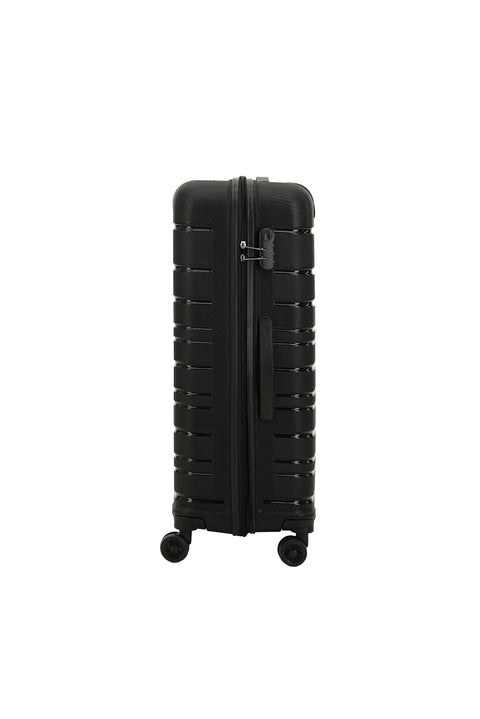 Siyah PP Büyük Boy Çizgili Valiz