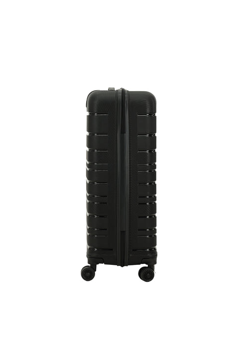 Siyah PP Büyük Boy Çizgili Valiz