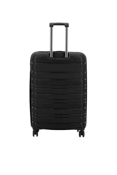 Siyah PP Büyük Boy Çizgili Valiz