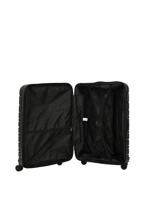 Siyah PP Büyük Boy Çizgili Valiz