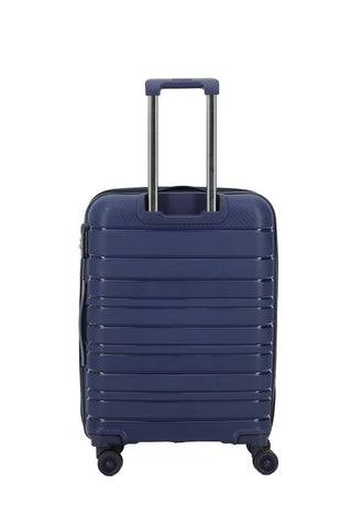  Koyu Lacivert PP Büyük Boy Çizgili Valiz