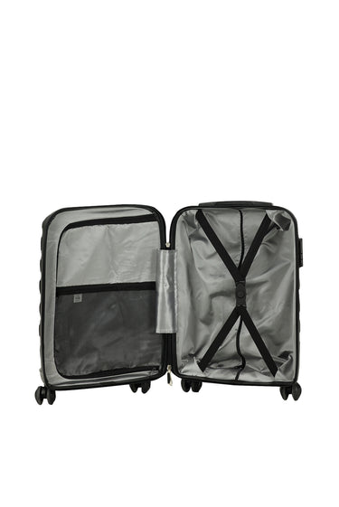 Siyah PP Desenli Büyük Boy Valiz