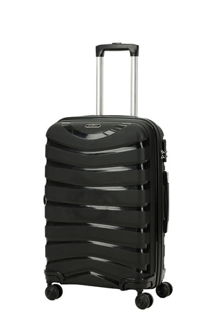  Siyah PP Çizgili Orta Boy Valiz