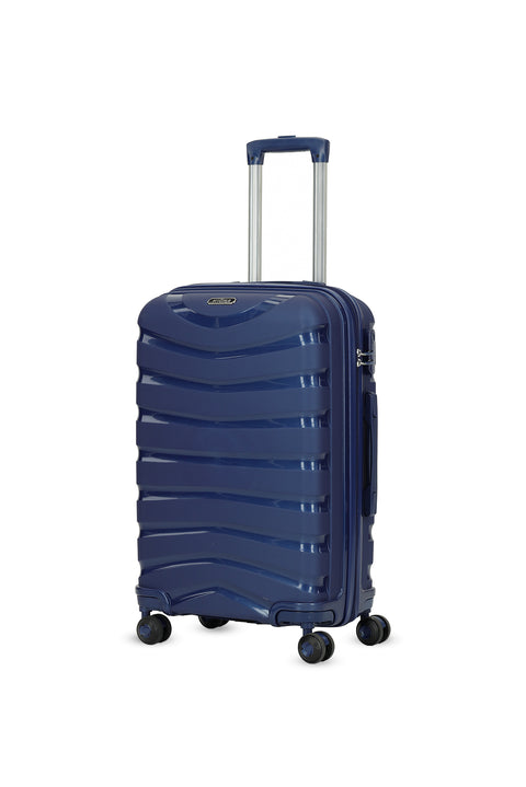 Koyu Lacivert PP Çizgili Orta Boy Valiz