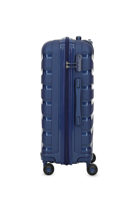 Koyu Lacivert PP Çizgili Orta Boy Valiz