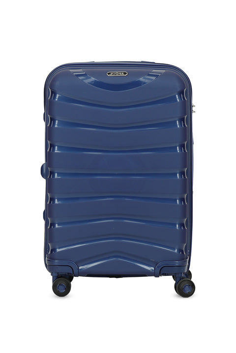 Koyu Lacivert PP Çizgili Orta Boy Valiz