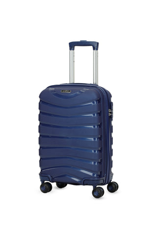  Koyu Lacivert PP Desenli Küçük-Kabin Boy Valiz