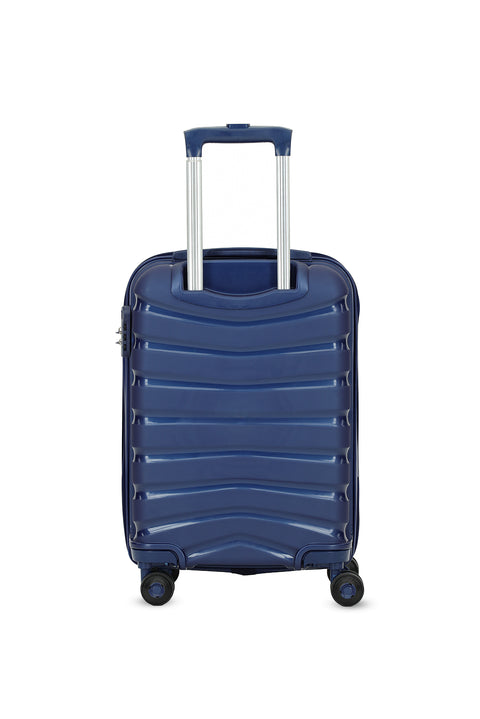 Koyu Lacivert PP Desenli Küçük-Kabin Boy Valiz