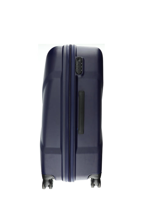 Koyu Lacivert ABS Desenli Büyük Boy Valiz