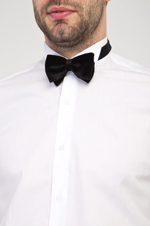 Beyaz Ata Yaka Klasik Pamuk Gömlek