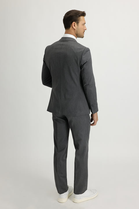 Orta Gri 7 Drop Slim Fit Dar Kesim Takım Elbise