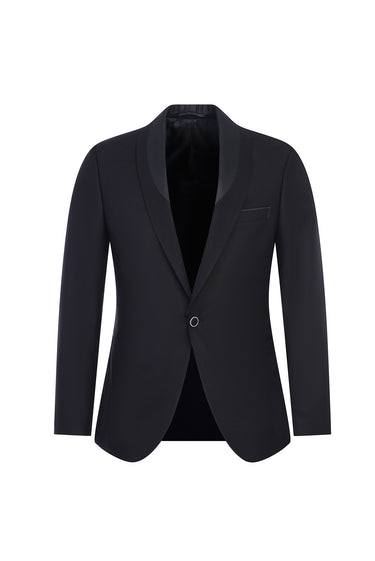  Siyah Slim Fit Dar Kesim Şal Yaka Smokin & Damatlık